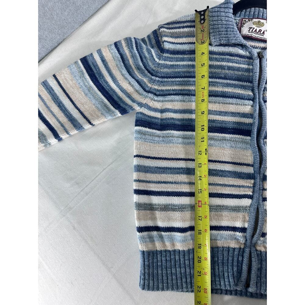 VTG Tiara International Womens sz M (see disc.) Y2K Cotton Striped Knit Sweater - Picture 8 of 8